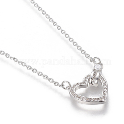 Brass Micro Pave Cubic Zirconia Pendant Necklaces&nbsp;NJEW-I230-21