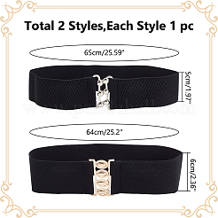 2Pcs 2 Styles Polyester Elastic Corset Belts&nbsp;AJEW-WR0002-19A