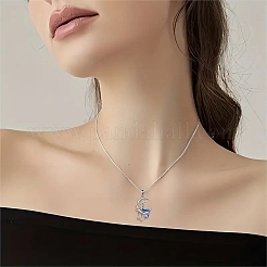 Alloy Moon with Mermaid Pendant Necklaces&nbsp;PW-WG30894-01