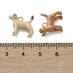 合金エナメルチャーム  犬のチャーム  ゴールドカラー  ミックスカラー  14x16x5mm  穴：1.8mm&nbsp;FIND-Z117-07G