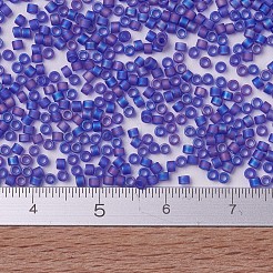 MIYUKIデリカビーズ小  シリンダー  日本製シードビーズ  15/0  （dbs0864)マット透明コバルトab  1.1x1.3mm  穴：0.7mm  約175000個/袋  50 G /袋&nbsp;SEED-X0054-DBS0864