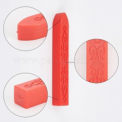 DIYスクラップブックキット  キャンドル入り  ステンレス鋼のスプーンとシーリングワックススティック  レッドオレンジ  9x1.1x1.1cm  20pc&nbsp;DIY-CP0002-71D