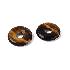 天然石タイガーアイペンダント  ディスクチャーム  17.5~18x3~4mm  穴：4.5~5mm&nbsp;G-N359-06A