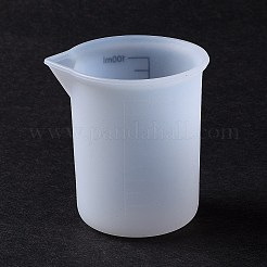 シリコーン計量カップ  目盛り付き  レジンクラフトのミキシングツール  ホワイト  64x56x70mm  内径：60x50mm  容量：100ml（3.38fl.oz）&nbsp;DIY-C073-01A