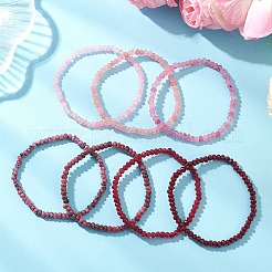 7個 染色天然マレーシアジェイドロンデルビーズ ストレッチブレスレット 女性用  ミックスカラー  ビーズ：4.5x3.5mm  内径：2.17インチ（5.5cm）&nbsp;BJEW-JB13046