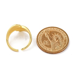 Rack Plating Brass Cuff Finger Rings for Women&nbsp;RJEW-M028-02G