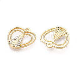 合金ラインストーンペンダント  ハート＆ノッサ セニョーラ アパレシーダ チャーム  ライトゴールド  16.5x16x2mm  穴：1.4mm&nbsp;FIND-N008-29KCG