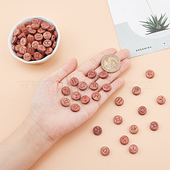 120Pcs 12 Style Laser Engraved Wood Beads&nbsp;WOOD-OC0002-46