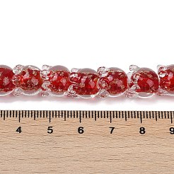 ゴールドサンドランプワークビーズ連売り  チューリップ  クリムゾン  12x10mm  穴：1.2mm  約33個/連  31~32cm&nbsp;LAMP-P069-02A-05
