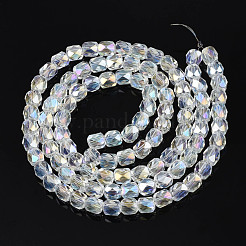 Electroplate Transparent Glass Beads Strands&nbsp;EGLA-N002-13-B