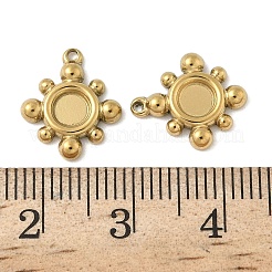 304ステンレススチールチャーム  フラットラウンド  イオンプレーティング（ip）  18KGP本金メッキ  13x11.5x2mm  穴：1mm&nbsp;STAS-D127-17G