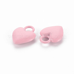塗装合金チャームをスプレー  カドミウムフリー＆鉛フリー  ハート  フラミンゴ  14.5x11x4mm  穴：3mm&nbsp;PALLOY-Q433-032D-RS