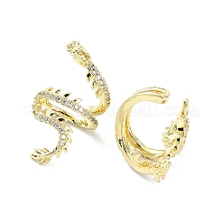 Rack Plating Brass Micro Pave Cubic Zirconia Cuff Earring&nbsp;EJEW-C086-16G