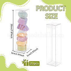 ポリ塩化ビニールの収納ボックス  キャンディギフトパッケージ用品  長方形  透明  5x5x20cm&nbsp;CON-WH0086-087B