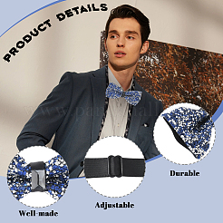 1Pc Polyester with Rhinestone Bow Ties for Bridegroom&nbsp;AJEW-SP0003-32D