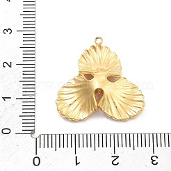 304ステンレスペンダント  ラインストーン付き  PVD真空メッキ  花のチャーム  18KGP本金メッキ  24.5x23.5x5.5mm  穴：1.3mm&nbsp;STAS-R155-042G-01