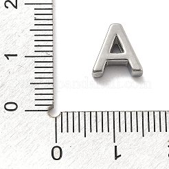 304ステンレススチールチャーム  レターチャーム  文字a  9.5x9x3mm  穴：1.6mm&nbsp;STAS-R138-07P-A