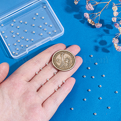 60 個 925 スターリングシルバービーズ  ラウンド  銀  2.5x2mm  穴：1mm&nbsp;STER-AR0001-20