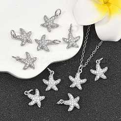 SHEGRACE Brass Micro Pave Clear Cubic Zirconia Pendants&nbsp;XGRQ2C141-410P