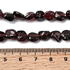 天然石ガーネットビーズ連売り  ナゲット  タンブルストーン  5~9x5~8.5x3~6mm  穴：0.8~0.9mm  約31個/連  7.87''（20センチメートル）&nbsp;G-P601-A10-02