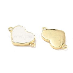 Brass Enamel Heart Links Connector Charms&nbsp;KK-L256-48B-G