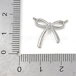 真鍮チャーム  蝶結び  プラチナ  15x17.5x2mm  穴：1mm&nbsp;KK-S339-09P