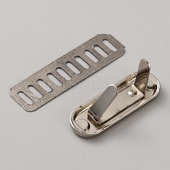 合金クリスタルラインストーン手作りラベルタグ  シム付き  製袋用  オーバル  プラチナ  35x12x3mm&nbsp;FIND-WH0173-534B-P