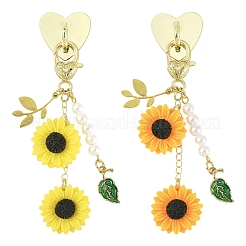 Alloy & ABS Plastic Imitation Pearl & Resin Pendant Decorations&nbsp;HJEW-YW00416-01