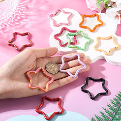 10Pcs 2 Styles Spray Painted Alloy Spring Gate Rings&nbsp;FIND-TA0009-83