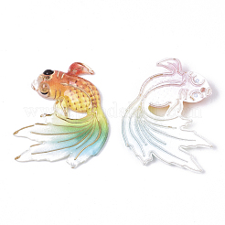 UV印刷アクリルパーツ  スプレー塗料ボトム  金魚  トマト  30x25x4mm  穴：1mm&nbsp;X-TACR-R149-07