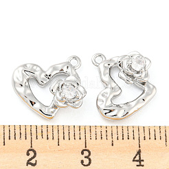 Brass Micro Pave Cubic Zirconia Charms&nbsp;KK-E090-34P