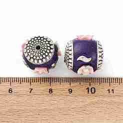 Handmade Resin Indonesia Round Beads&nbsp;IPDL-P005-13AS-01
