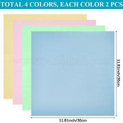 マイクロファイバー楽器パイプクリーニングクロス8枚（4色）  正方形  ミックスカラー  300x285x0.5mm  2個/カラー&nbsp;AJEW-CN0004-28