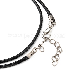 Waxed Cord Necklace Making with Iron Findings&nbsp;NJEW-R229-2.0mm