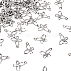 304ステンレススチール昆虫チャーム蝶ペンダント  ステンレス鋼色  11x9x1mm  穴：1mm&nbsp;STAS-TAG0001-02P