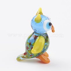 インテリアオーナメントパーツ  手作りランプワーク表示の装飾  鳥  カラフル  24~27x10~13x10~13mm&nbsp;X1-LAMP-J084-15