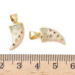 Brass Micro Pave Colorful Cubic Zirconia Enamel Pendants&nbsp;KK-G536-26G
