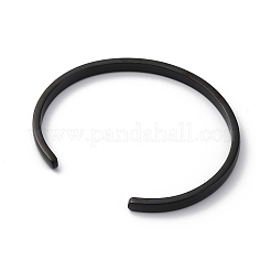 イオンプレーティング（IP）304ステンレススチールカフバングル  ブラック  2-1/4x1-5/8インチ（5.7x4cm）  4mm&nbsp;STAS-I110-10-4mm-B