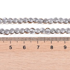 電気メッキガラスビーズセット  フルメッキ  多面カット  フラットラウンド  ゲインボロ  4x4.5x3.5mm  穴：0.8mm  約74個/連  11.73''（29.8センチメートル）&nbsp;EGLA-Q128-02A-FP05