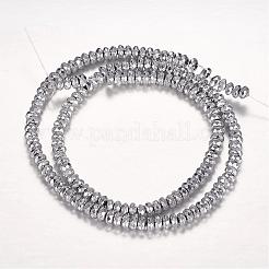 Electroplate Non-magnetic Synthetic Hematite Beads Strands&nbsp;G-P198-02-4x2mm-01