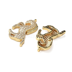 Brass Micro Pave Cubic Zirconia Pendants&nbsp;KK-I276-55G