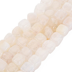 天然石クラック瑪瑙ビーズ連売り  キューブ  5~8x4~8x4~6mm  穴：1.2mm  約65個/連  13.58~13.98インチ（34.5~35.5cm）&nbsp;G-N326-99-B01