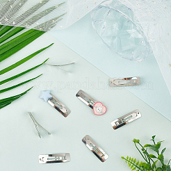 鉄製ヘアクリップ金具100個  プラチナ  48x13.5x2mm&nbsp;PHAR-SC0001-002A