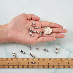 16セット4スタイル304ステンレススチール製ネジ留め具  ステンレス鋼色  12x5mm  穴：0.7mm&nbsp;STAS-FW0001-08P