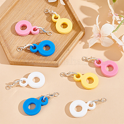 8Pcs 4 Colors Silicone Straw Pendants&nbsp;FIND-GO0003-51