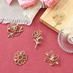 5Pcs 5 Styles Alloy Lapel Pins for Clothes&nbsp;JEWB-CJ0003-23