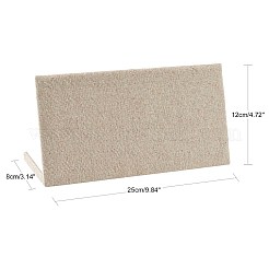 長方形の木製のネックレスを表示  麻の布で覆われた  パパイヤホイップ  250x80x120mm&nbsp;NDIS-N005-01