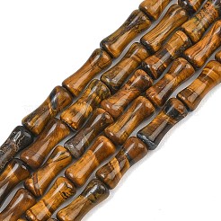 天然石タイガーアイビーズ連売り  竹の共同  12x5mm  穴：1.2mm  約37個/連  14.96''（38センチメートル）&nbsp;GG-CBAEB22-A06-01