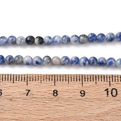 Natural Blue Spot Jasper Beads Strands&nbsp;G-Z116-A02-3mm