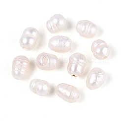 天然な培養された淡水パールビーズ  ライス  乳白色  6.5~11x4.5~7mm  穴：1.4~1.5mm&nbsp;PEAR-R064-102